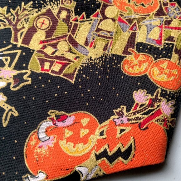 Vintage 1990s Halloween Vest Women Large Black Pumpkin Witch Ghost Novelty - Picture 8 of 16